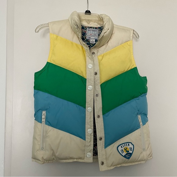 Old Navy Jackets & Blazers - Retro Y2K Old Navy Down Colorblock Puffer Vest - Size Small